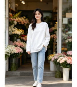 Gucci 26SS Embroidered Logo Plaque Long Sleeve Top