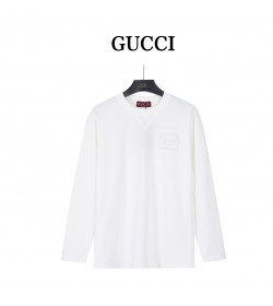 Gucci 26SS Embroidered Logo Plaque Long Sleeve Top