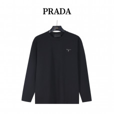 Prada Triangle Logo Long Sleeve Top