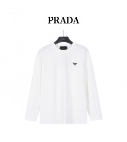 Prada Triangle Logo Long Sleeve Top