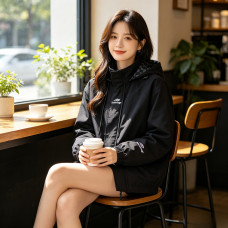 Balenci*ga Double B Monogram 3M Embroidered Reversible Hooded Jacket