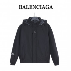 Balenci*ga Double B Monogram 3M Embroidered Reversible Hooded Jacket