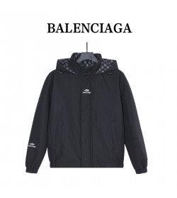 Balenci*ga Double B Monogram 3M Embroidered Reversible Hooded Jacket