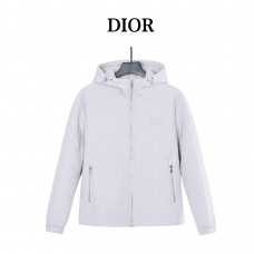 Dior Embossed Quilted CD Hooded Zip Jacket