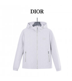 Dior Embossed Quilted CD Hooded Zip Jacket