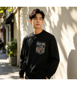 Fendi Colorful FF Faux Pocket Print Crewneck Sweatshirt