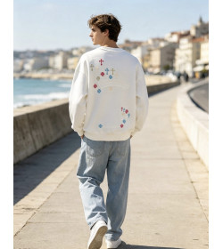 Chrome Hearts Colorful Logo Embroidered Crewneck Sweatshirt