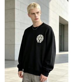 Chrome Hearts Horseshoe Scroll Embroidered Crewneck Sweatshirt