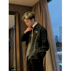 PRD 25FW Triangle Logo Velvet Jacket
