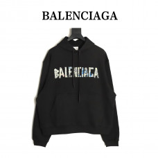 Balenci*ga Graffiti Tape Hoodie