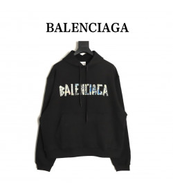 Balenci*ga Graffiti Tape Hoodie