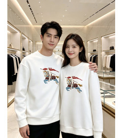 Burb*rry 26SS Colorful Equestrian Knight Embroidered Crewneck Sweatshirt