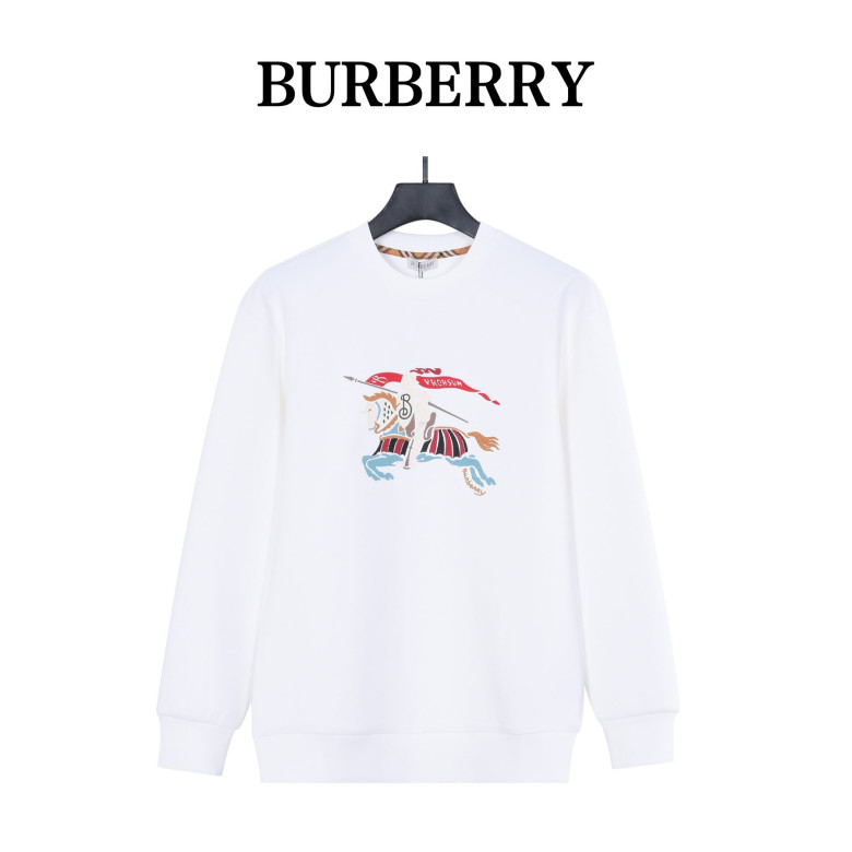 Burb*rry 26SS Colorful Equestrian Knight Embroidered Crewneck Sweatshirt Burb*rry 26SS Colorful Equestrian Knight Embroidered Crewneck Sweatshirt
