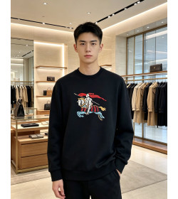Burb*rry 26SS Colorful Equestrian Knight Embroidered Crewneck Sweatshirt