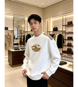 Burb*rry 26SS Vintage Logo Check Panel Crewneck Sweatshirt