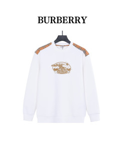 Burb*rry 26SS Vintage Logo Check Panel Crewneck Sweatshirt