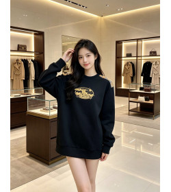 Burb*rry 26SS Vintage Logo Check Panel Crewneck Sweatshirt