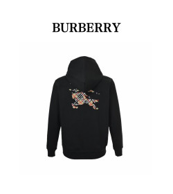 Burb*rry 25FW Cross Stitch Equestrian Knight Embroidered Zip Hoodie