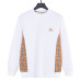 Burb*rry 26SS Equestrian Knight Embroidered Check Hem Crewneck Sweatshirt Burb*rry 26SS Equestrian Knight Embroidered Check Hem Crewneck Sweatshirt