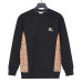 Burb*rry 26SS Equestrian Knight Embroidered Check Hem Crewneck Sweatshirt
