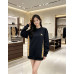 Burb*rry 26SS Equestrian Knight Embroidered Check Hem Crewneck Sweatshirt