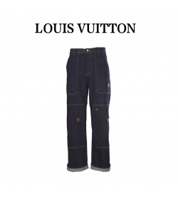 1V Patchwork Embroidered Denim Trousers