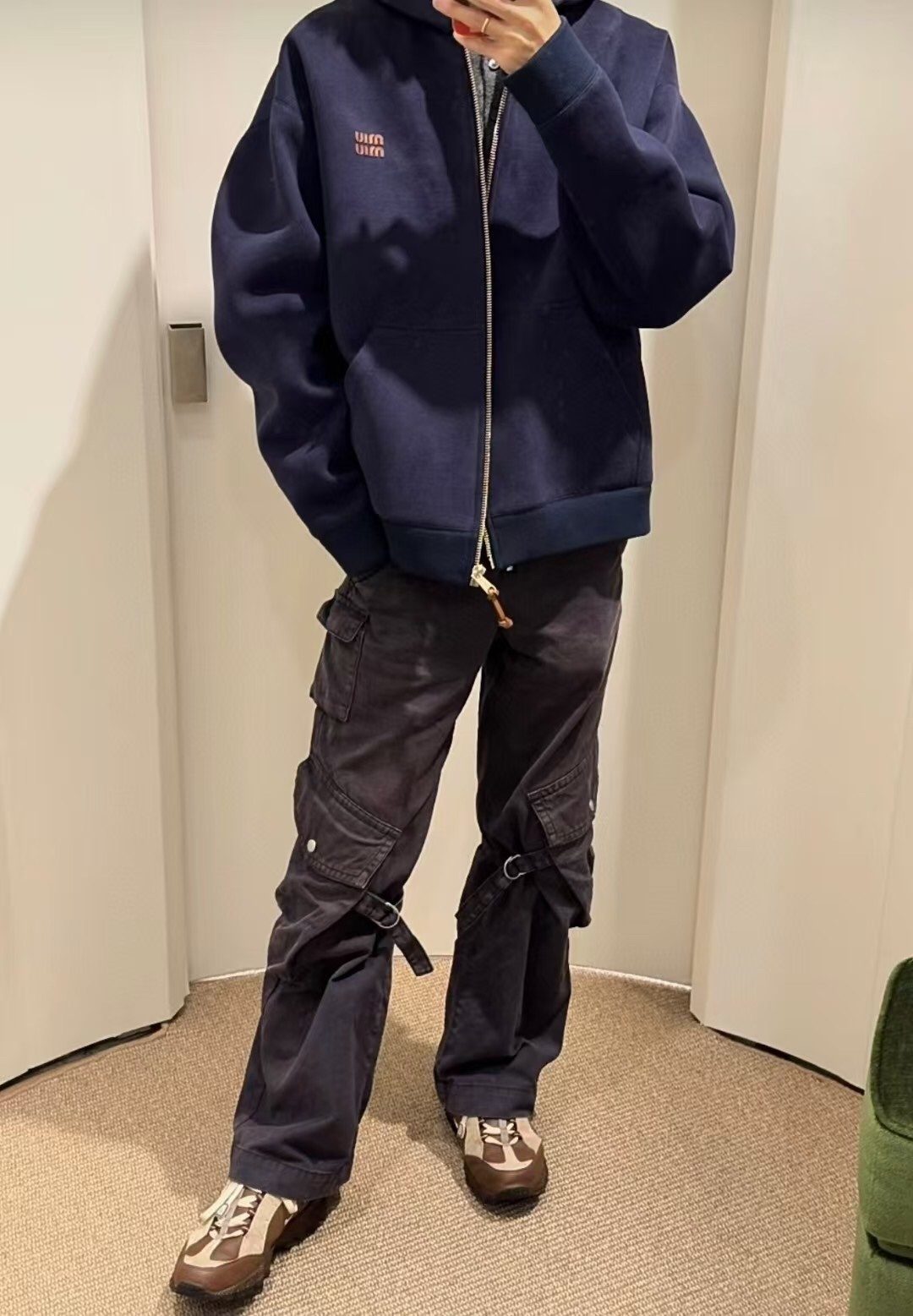 Miu Miu 24SS Heavyweight Plain Knit Hooded Jacket