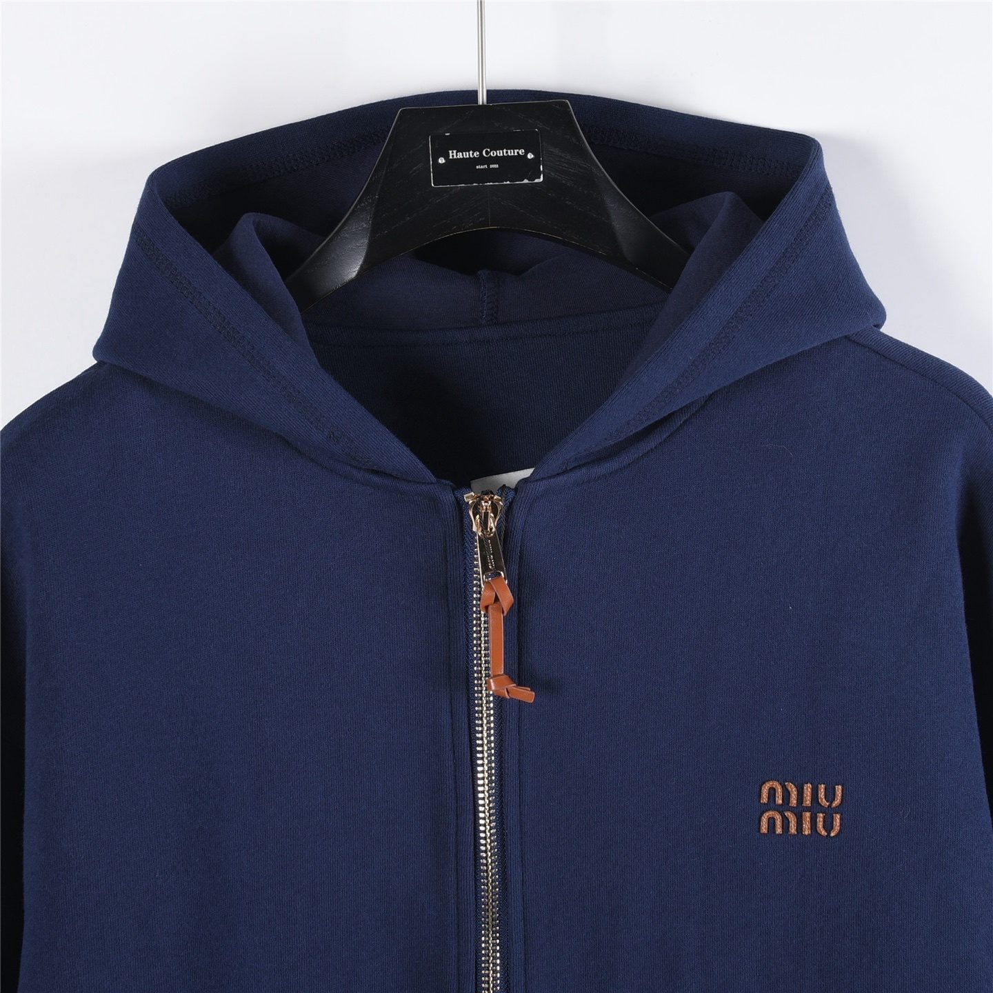 Miu Miu 24SS Heavyweight Plain Knit Hooded Jacket