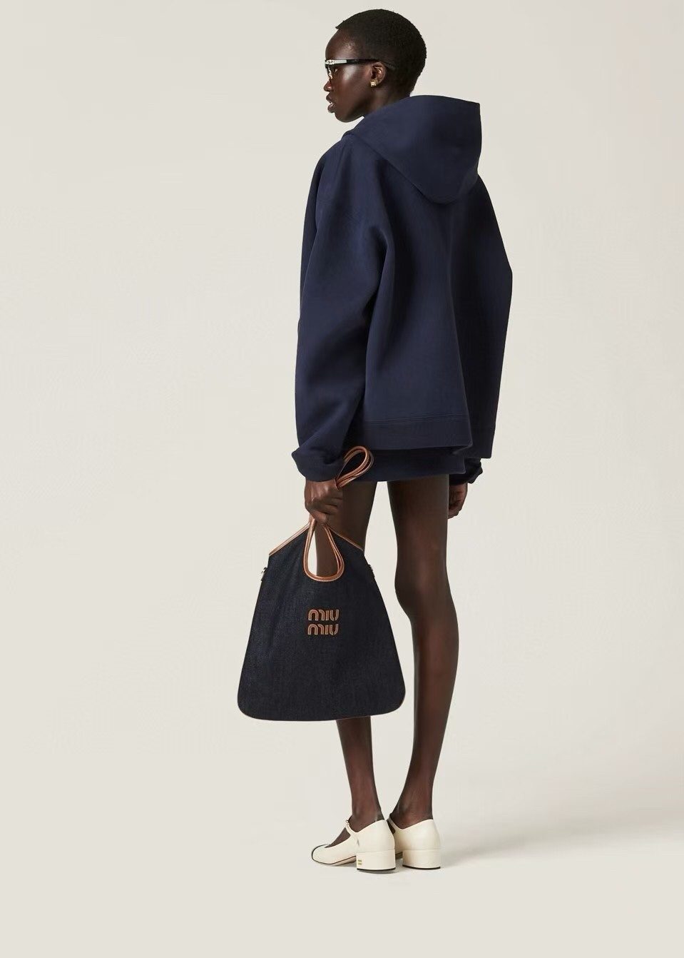 Miu Miu 24SS Heavyweight Plain Knit Hooded Jacket