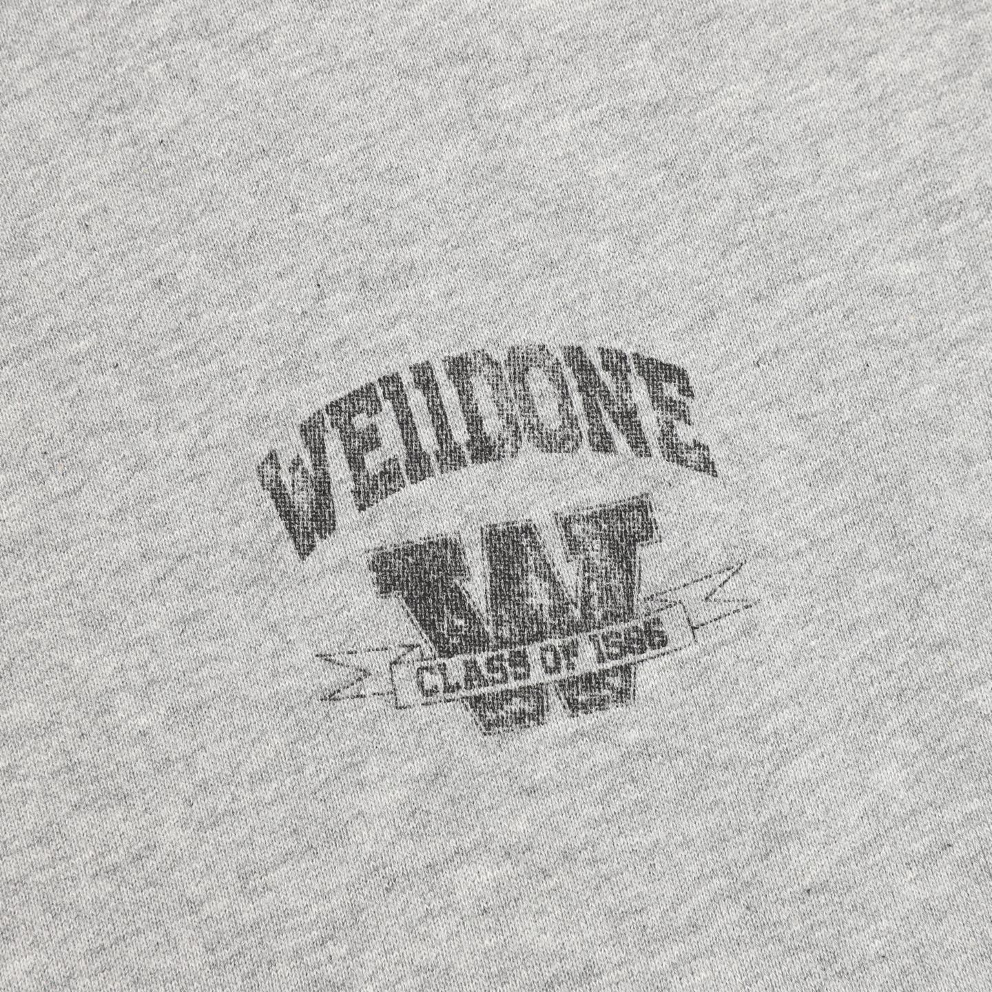 WE11DONE 26SS Distressed W Logo Print Hooded Sweatshirt Jacket
