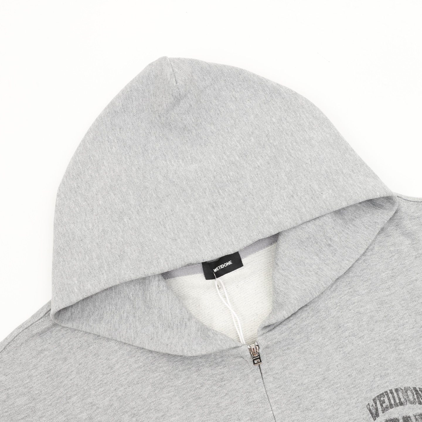 WE11DONE 26SS Distressed W Logo Print Hooded Sweatshirt Jacket