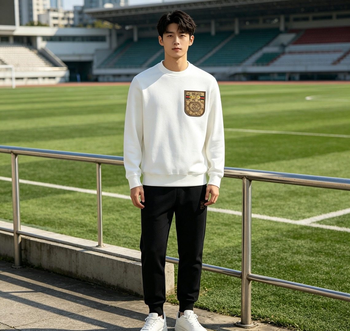 Gucci Monogram Pocket Appliqué Crewneck Sweatshirt