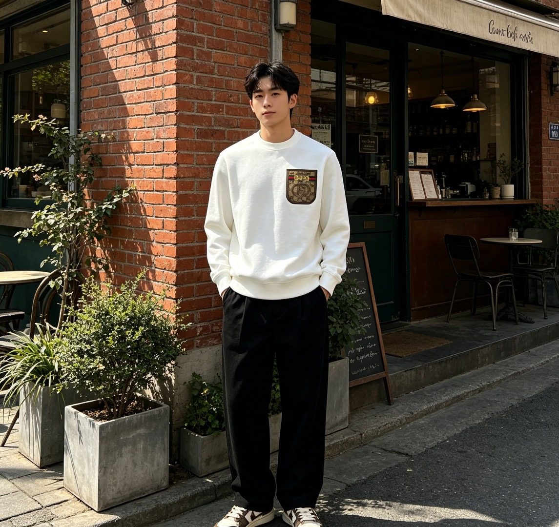 Gucci Monogram Pocket Appliqué Crewneck Sweatshirt