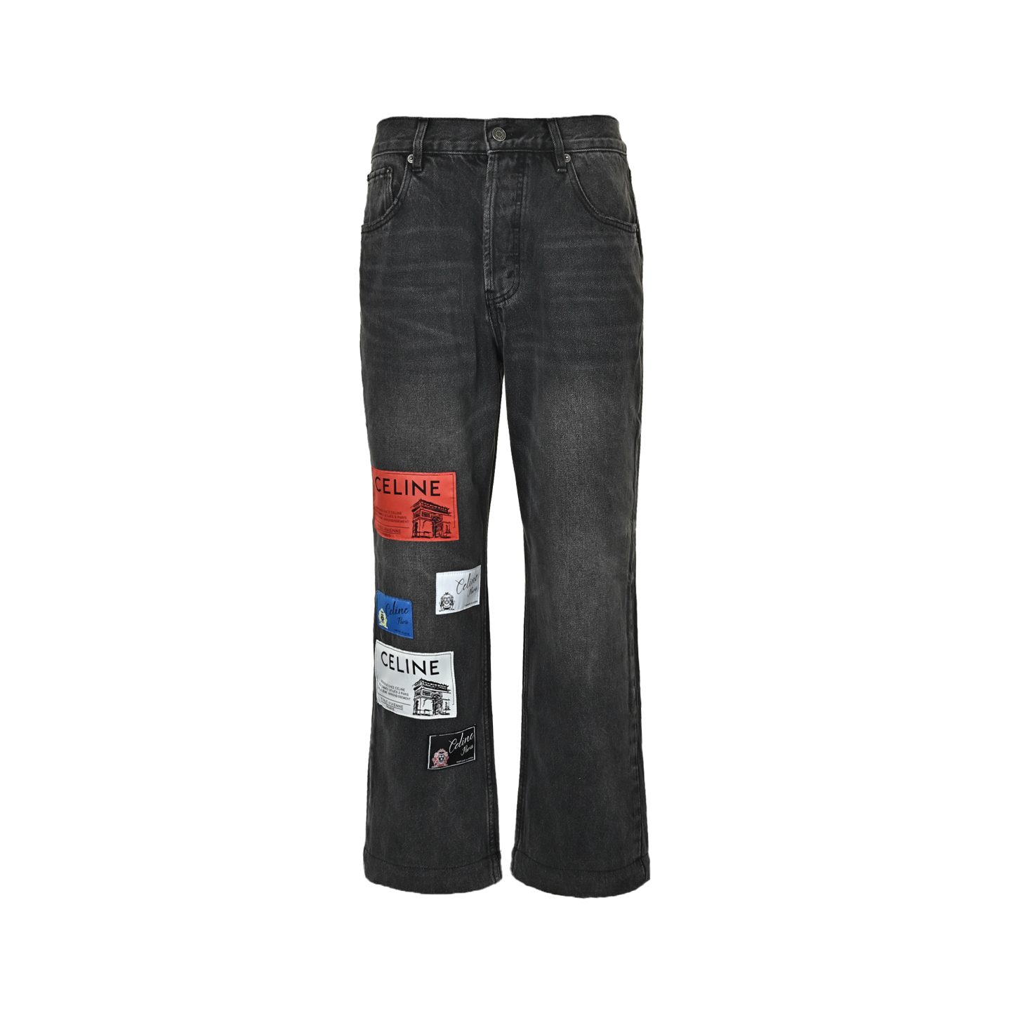 Celine Appliqué Straight Leg Jeans