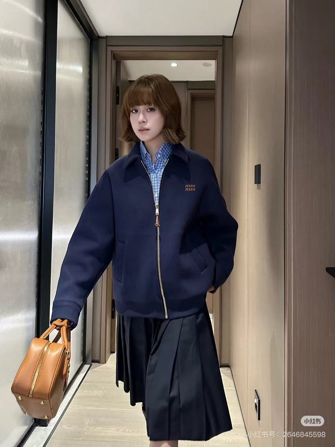 Miu Miu 24SS Heavyweight Plain Knit Collared Jacket