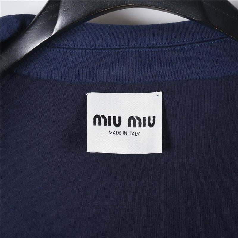 Miu Miu 24SS Heavyweight Plain Knit Collared Jacket