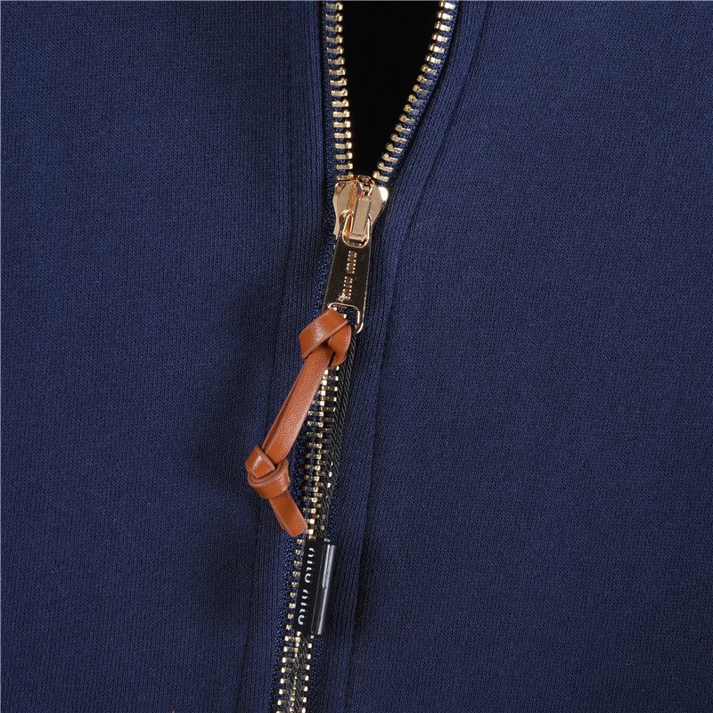 Miu Miu 24SS Heavyweight Plain Knit Collared Jacket