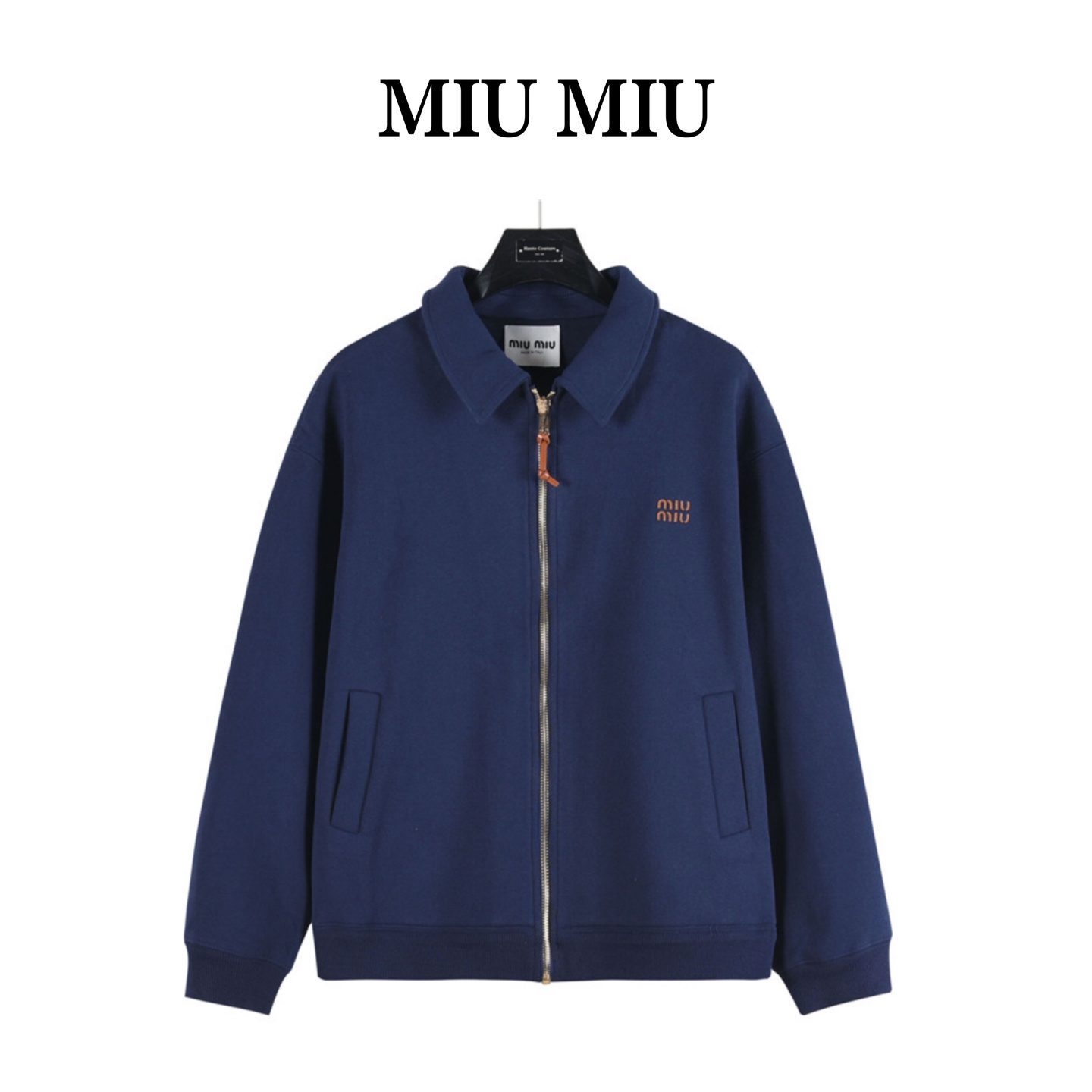 Miu Miu 24SS Heavyweight Plain Knit Collared Jacket