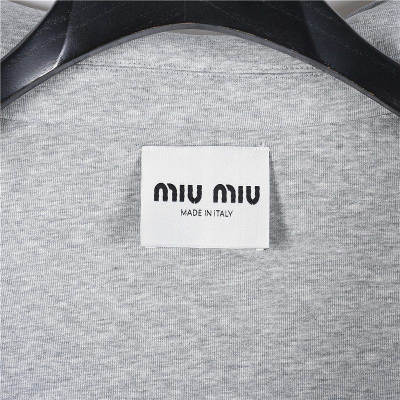Miu Miu 24SS Heavyweight Plain Knit Collared Jacket
