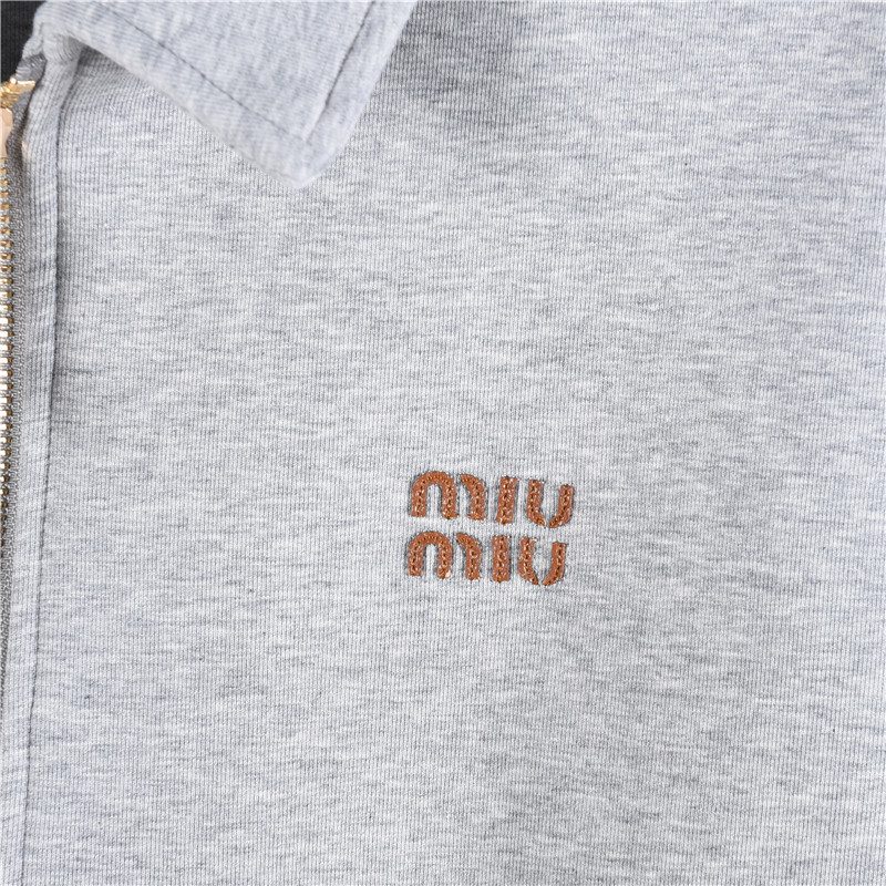 Miu Miu 24SS Heavyweight Plain Knit Collared Jacket