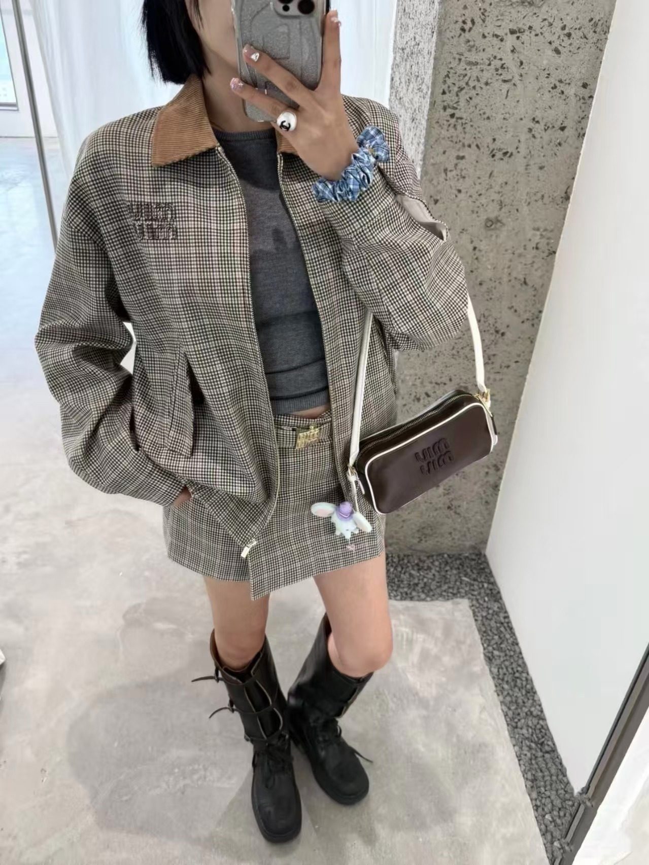Miu Miu Corduroy Plaid Jacket