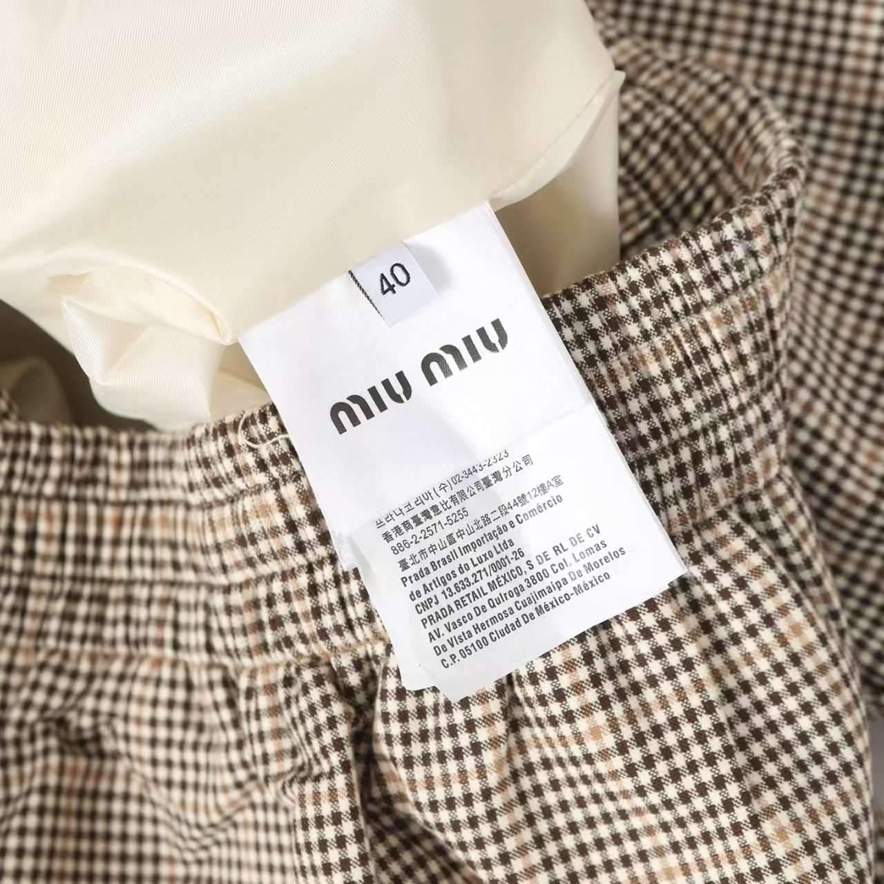 Miu Miu Corduroy Plaid Jacket