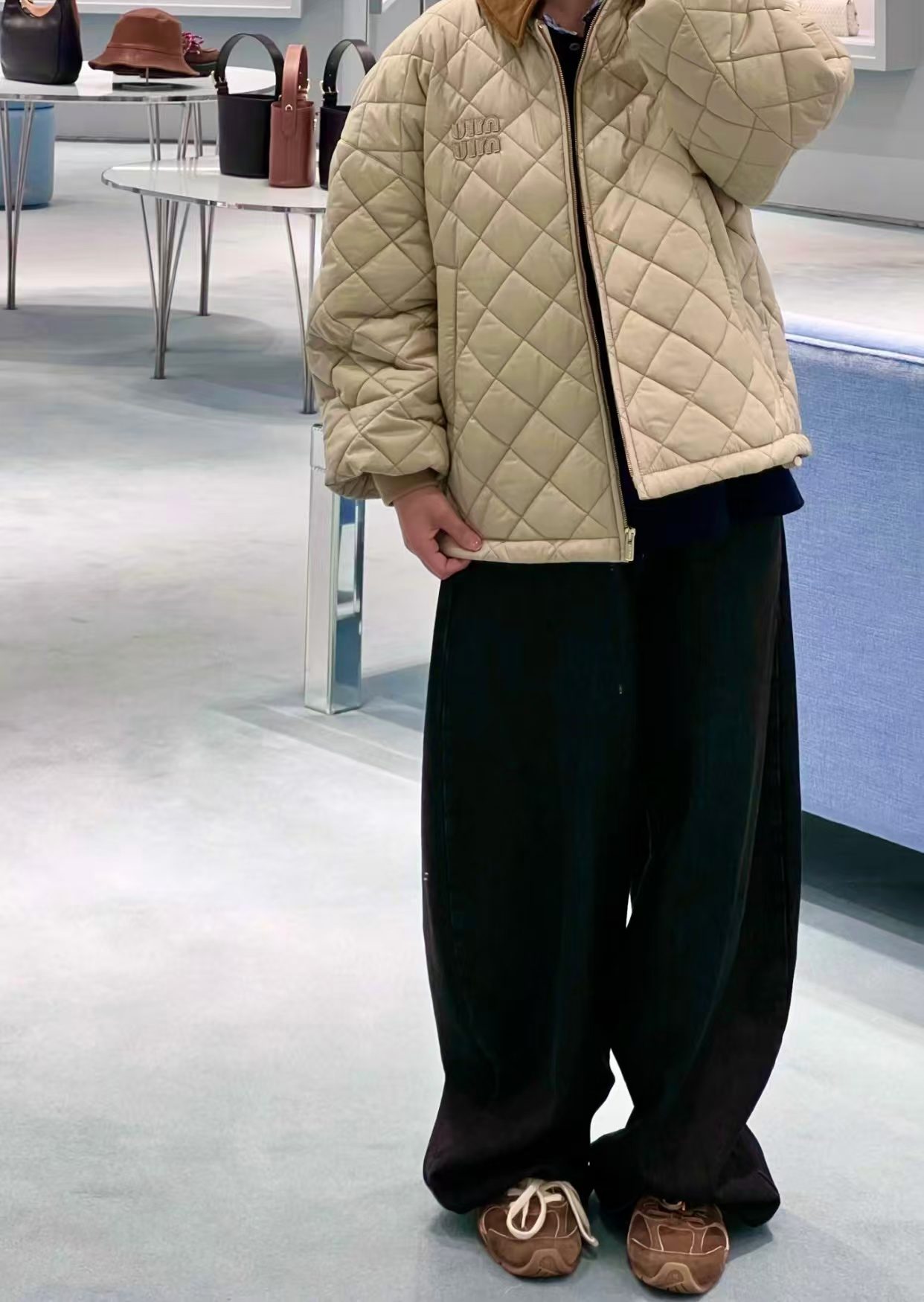 Miu Miu 24FW Diamond Quilted Puffer Jacket