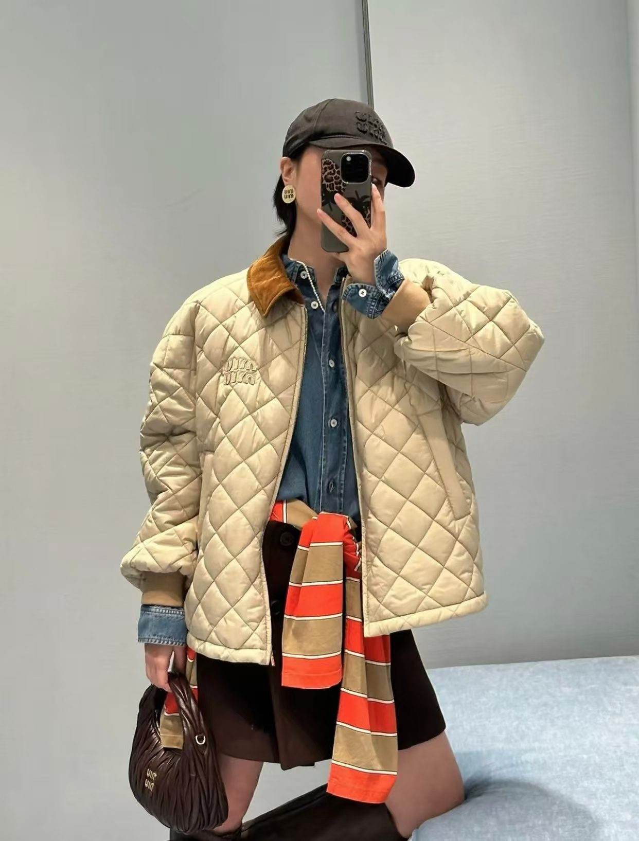 Miu Miu 24FW Diamond Quilted Puffer Jacket