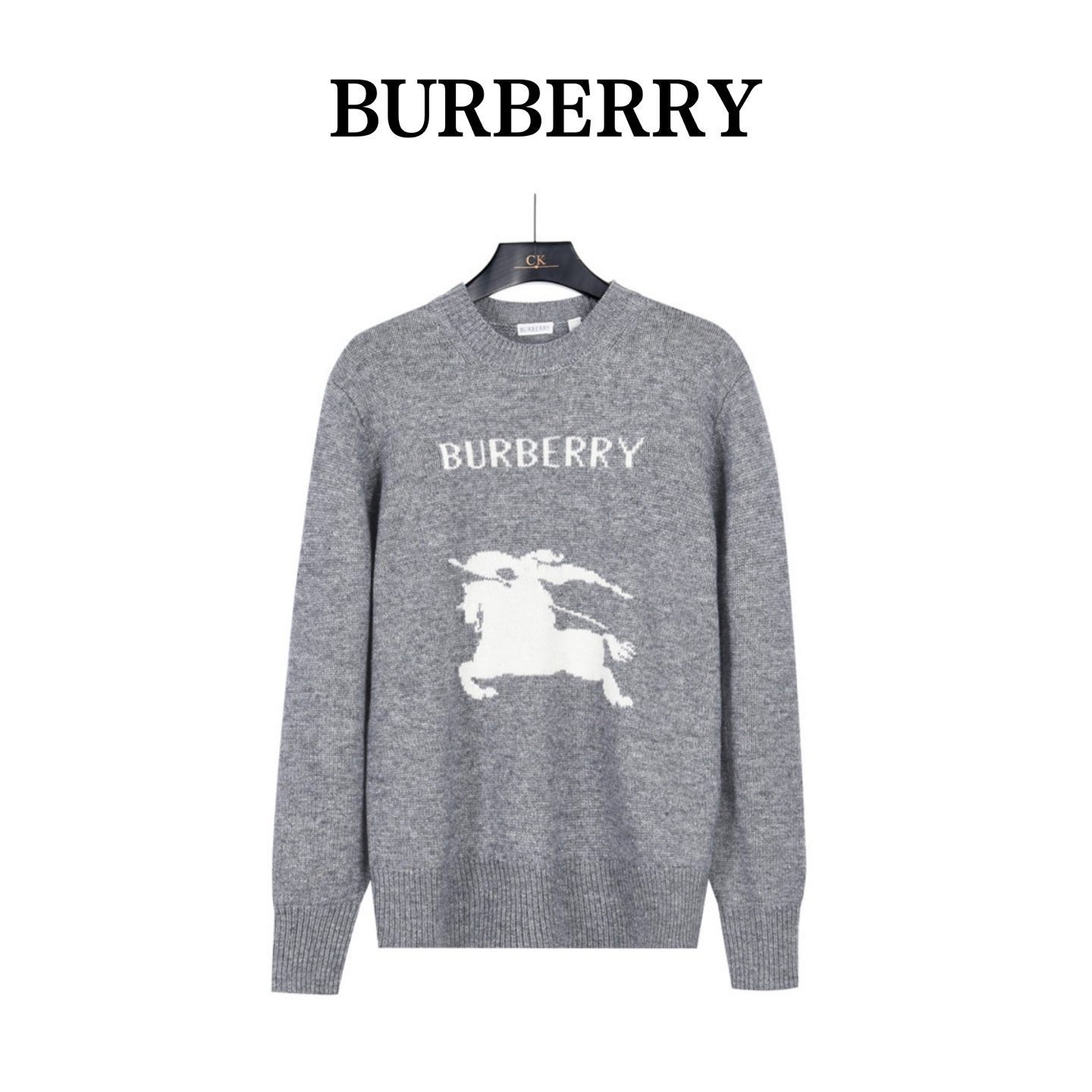 Burberry Equestrian Knight Logo Cashmere Blend Crewneck Sweater