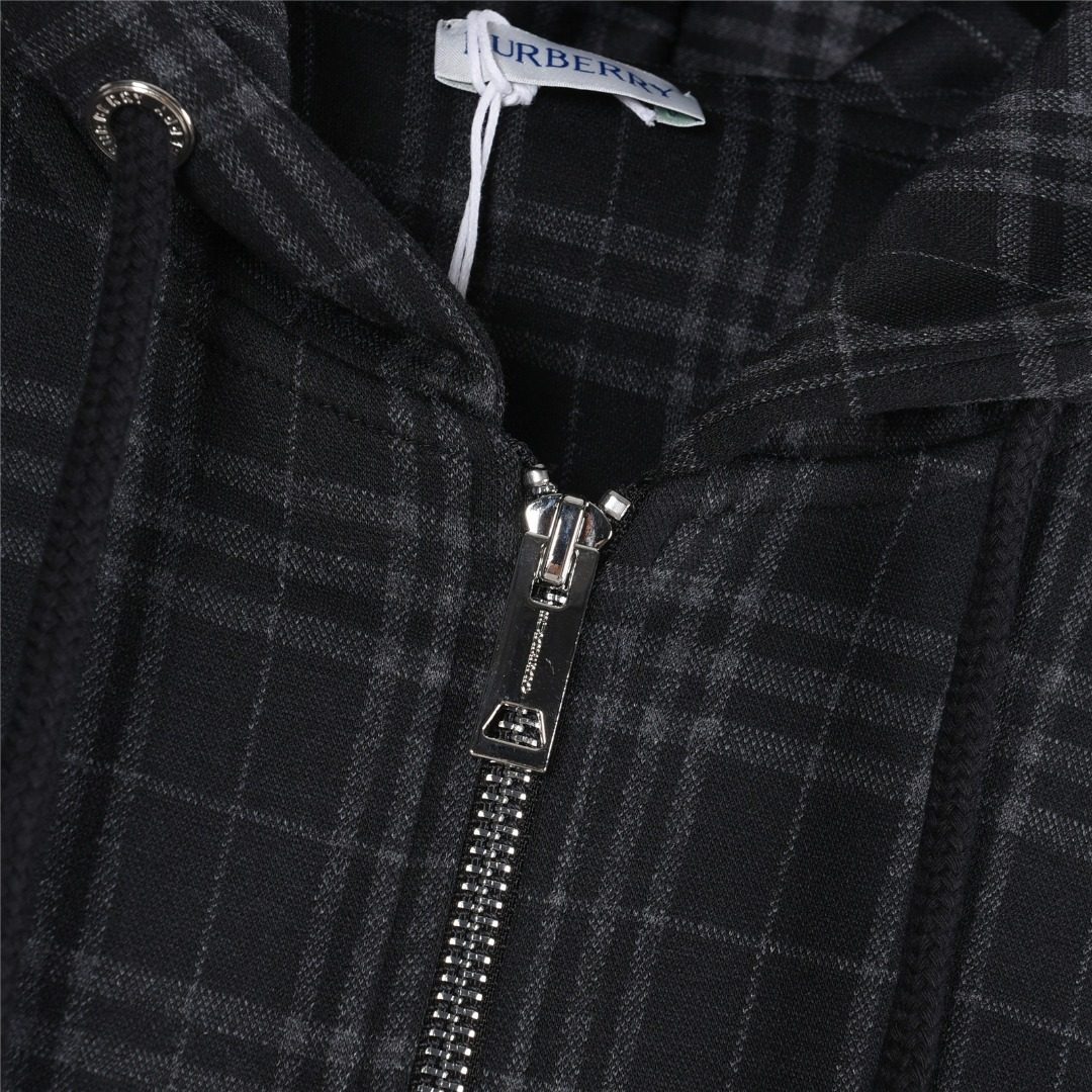 Burberry 25FW Check Zip Drawstring Hooded Jacket