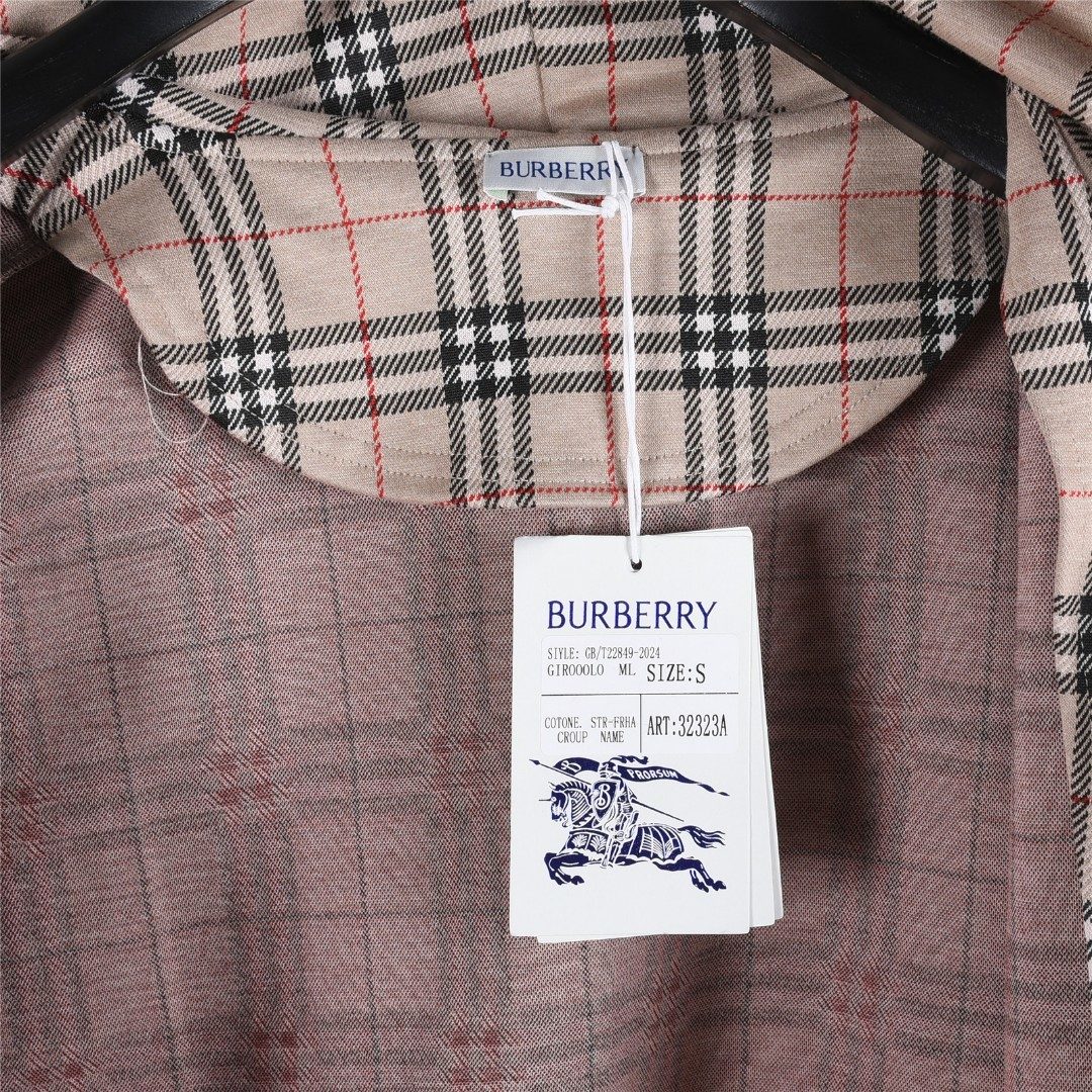 Burberry 25FW Check Zip Drawstring Hooded Jacket