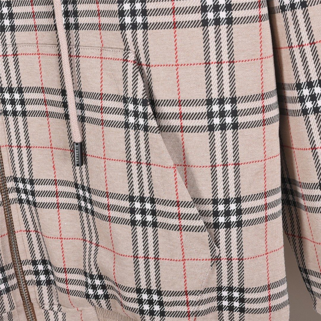 Burberry 25FW Check Zip Drawstring Hooded Jacket