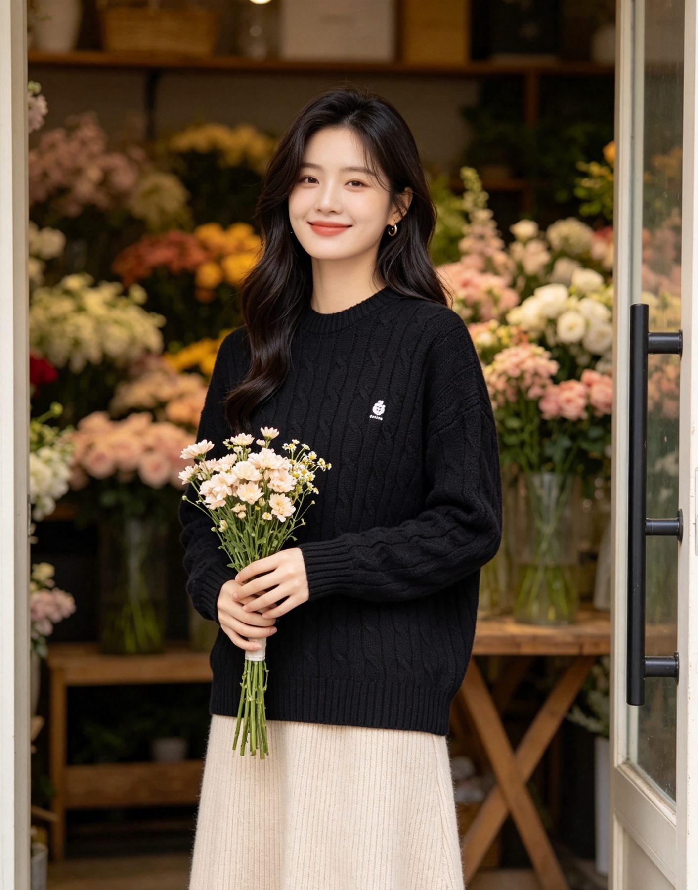 Prada Resort Logo Cable Knit Crewneck Sweater