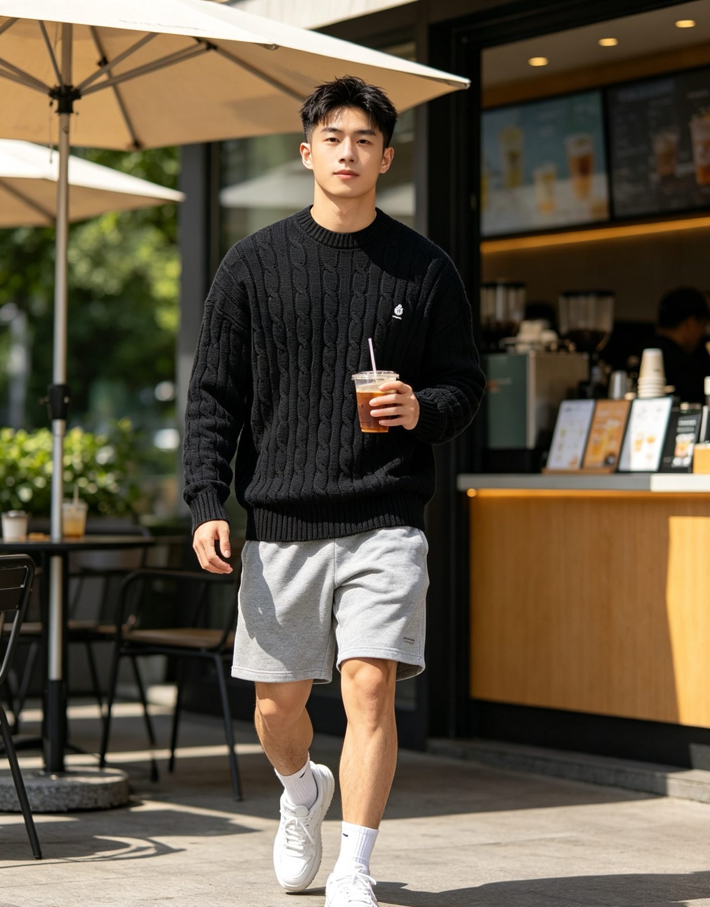 Prada Resort Logo Cable Knit Crewneck Sweater